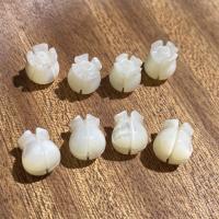 Naturlige muslingeskal perler, Top Shell, Carved, du kan DIY, hvid, 7x8mm, Hole:Ca. 0.7mm, Solgt af PC