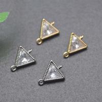 Brass Jewelry Connector with Cubic Zirconia Triangle plated DIY & 1/1 loop nickel lead & cadmium free Sold By PC