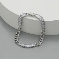 Bracelets en laiton, avec zircon cubique, bijoux de mode & pour femme, protéger l'environnement, sans nickel, plomb et cadmium, Longueur Environ 18.1 cm, Vendu par paire