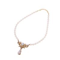 Natural Freshwater Pearl Necklace 18K gold plated fashion jewelry & for woman 6-7mm Sold Per 45 cm Strand