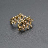 Brass Lever Back Earring Component gold color plated DIY & micro pave cubic zirconia nickel lead & cadmium free Sold By PC