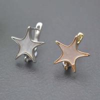 Brass Lever Back Earring Component with Pearl Oyster Star plated DIY nickel lead & cadmium free Sold By PC