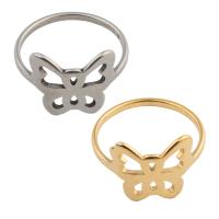 Stainless Steel Finger Ring 304 Stainless Steel Butterfly plated Unisex US Ring .5 Sold By Lot