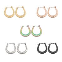 304 roestvrij staal Hendel weer Earring, mode sieraden & voor vrouw, meer kleuren voor de keuze, 23x19x3mm, Verkocht door pair