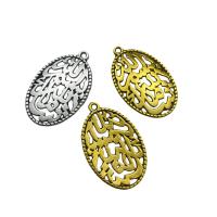 Zinc Alloy Flat Oval Pendants plated vintage & DIY & hollow nickel lead & cadmium free Sold By Bag