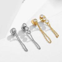 Stainless Steel Drop Earring 316L Stainless Steel with Cubic Zirconia Vacuum Ion Plating fashion jewelry & for woman nickel lead & cadmium free Sold By Pair