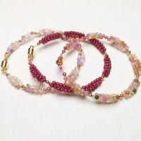 Zinc Alloy Bracelet with Super-7 & Garnet & Tourmaline gold color plated  & for woman Length Approx 38 cm Sold By PC