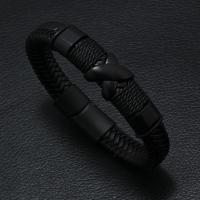 PU leder koord armbanden, met Zinc Alloy, mode sieraden & voor de mens, meer kleuren voor de keuze, Verkocht door PC