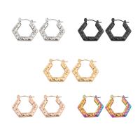 304 roestvrij staal Hendel weer Earring, mode sieraden & voor vrouw, meer kleuren voor de keuze, 23x23x4mm, Verkocht door pair