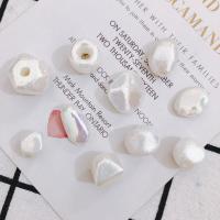 ABS-Kunststoff-Perlen, bunte Farbe plattiert, DIY & verschiedene Stile für Wahl, weiß, 10PCs/Tasche, verkauft von Tasche