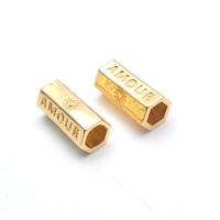 Brass távtartó gyöngyök, Sárgaréz, arany színű aranyozott, DIY, nikkel, ólom és kadmium mentes, 8x21mm, Által értékesített PC