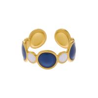 Emaille roestvrij staal vinger ring, 304 roestvrij staal, plated, mode sieraden & voor vrouw & glazuur, meer kleuren voor de keuze, Verkocht door PC