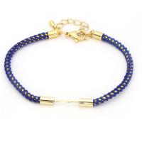 Fashion Bracelet Cord Polyamide with Brass with 5cm extender chain gold color plated Adjustable & DIY & Unisex 3mm Length Approx 18 cm Sold By Bag