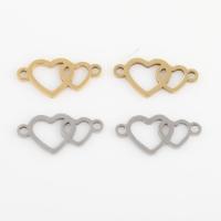 Stainless Steel Connector 304 Stainless Steel Heart plated DIY Sold By Bag