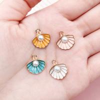 Zinc Alloy Pendants with Plastic Pearl Shell DIY & enamel nickel lead & cadmium free Sold By PC