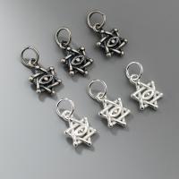 925 Sterling Silver Pendant Hexagram Antique finish DIY Sold By PC