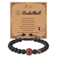 Gemstone Bracelets Obsidian with Tiger Eye Basketball handmade fashion jewelry & for man 8mm Sold By PC