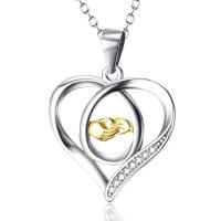 Zinc Alloy Jewelry Necklace with 5cm extender chain Heart plated fashion jewelry & for woman & with rhinestone & hollow mixed colors Length Approx 45 cm Sold By PC