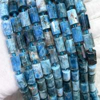 Edelstein Schmuckperlen, Apatite, Zylinder, DIY & facettierte, blau, 10x15mm, verkauft per ca. 38 cm Strang