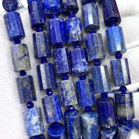 Lapislazuli Perlen, Zylinder, DIY & facettierte, blau, 10x15mm, verkauft per ca. 38 cm Strang