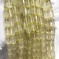 Grânulos de quartzo natural jóias, quartzo de limão, Coluna, DIY & facetada, amarelo, 10x15mm, vendido para Aprox 38 cm Strand