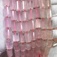 Природные Бисер розовый кварц, Столбик, DIY & разный размер для выбора & граненый, розовый, Продан через Приблизительно 38 см Strand