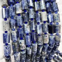 Sodaliet kralen, Kolom, DIY & gefacetteerde, blauw, 10x15mm, Per verkocht Ca 38 cm Strand