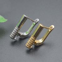 Brass Lever Back Earring Component plated DIY & micro pave cubic zirconia nickel lead & cadmium free Sold By PC