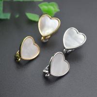 Brass Lever Back Earring Component with Pearl Oyster Heart plated DIY nickel lead & cadmium free Sold By PC