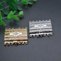 Brass Bayonet Clasp Rectangle plated DIY & micro pave cubic zirconia nickel lead & cadmium free Sold By PC