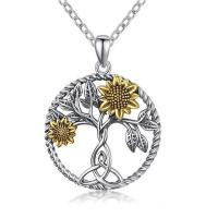 Zinc Alloy Jewelry Necklace, with 5cm extender chain, Tree, plated, fashion jewelry & for woman, 26x26mm, Length Approx 45 cm, Sold By PC