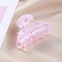 Hair Claw Clips Acetate handmade for woman & with rhinestone pink Sold By PC