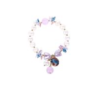 Plastic Pearl Bracelet with Crystal & Brass Korean style & for woman Length Approx 6.7 Inch Sold By PC