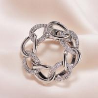 Scarf Buckle Zinc Alloy plated for woman & with rhinestone 38mm Sold By PC