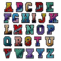 Sewing on Patch Polyester Alphabet Letter DIY Sold By PC