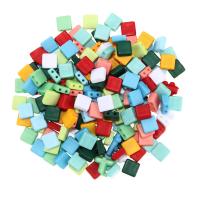 Gemischte Acrylperlen, Acryl, Quadrat, DIY, gemischte Farben, Length about 4.5-9mm, ca. 100PCs/Tasche, verkauft von Tasche