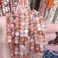 Natural Quartz Jewelry Beads Red Marble Glue Stone Round DIY Sold By Strand