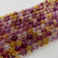 Natural Quartz Jewelry Beads Ametrine Round DIY Sold By Strand