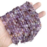Granos de la joyería de cuarzo natural, Púrpura+Fantasma+Cuarzo, Pepitas, Bricolaje, 6-8mm, aproximado 55PCs/Sarta, Vendido por Sarta