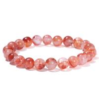 Red Marble Glue Stone Bracelet Round & for woman Length Approx 7 Inch Sold By PC
