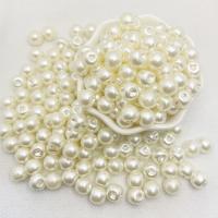 ABS Plastic Beads ABS Plastic Pearl Slightly Round DIY Sold By Lot