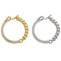 Bracelets en laiton, Placage, bijoux de mode & pavé de micro zircon & pour femme, plus de couleurs à choisir, Longueur 16.9 cm, Vendu par PC