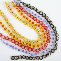 Millefiori Slice lampwork perle, Millefiori lampwork, Cvijet, možete DIY, više boja za izbor, nikal, olovo i kadmij besplatno, 10mm, Prodano Per Približno 38 cm Strand