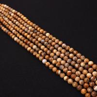 Picture jaspis perler, Picture Jasper, Runde, du kan DIY & forskellig størrelse for valg, blandede farver, Solgt Per Ca. 38 cm Strand