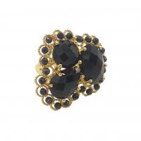 Gemstone Finger Ring, Messing, met Natuursteen, gold plated, mode sieraden & voor vrouw, meer kleuren voor de keuze, nikkel, lood en cadmium vrij, 12x12mm,3x3mm,12x16mm,13x16mm, Maat:7, Verkocht door PC