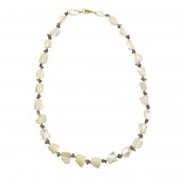 Shell Necklaces with Gemstone & Brass gold color plated fashion jewelry & for woman 13-15mm Length Approx 720 mm Sold By PC