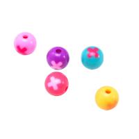 Acrylic Jewelry Beads Round DIY Random Color Sold By Bag