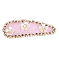 Rhinestone Hair Snap Clip with Plastic & Zinc Alloy Korean style & for woman Sold By PC