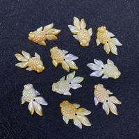 Natural Yellow Shell Pendants Goldfish Carved DIY Sold By PC