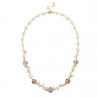 Collar de Perlas Natural de Freshwater, perla, con metal, con 2 Inch extender cadena, chapado en color dorado, Joyería & para mujer, 7-8mm,12x12mm,2.5-3.5mm, longitud aproximado 21 Inch, Vendido por UD